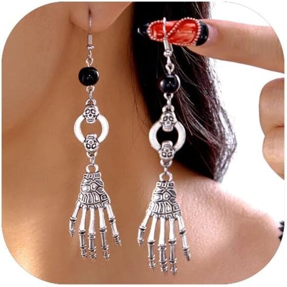 Women's Halloween Skeleton Spider Pumpkin Party Ghost Bat Dangle Earrings - Picture 1 of 7